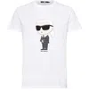Karl Lagerfeld Organic Cotton T-shirt With Front Karl Print In White