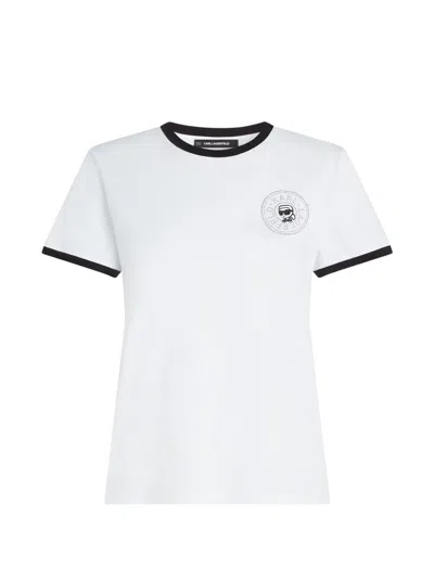 Karl Lagerfeld T-shirt Mit Rundem Ausschnitt In Transparent