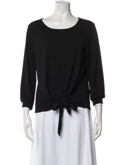 Pre-owned Karl Lagerfeld Crew Neck Three-quarter Sleeve Top In Black