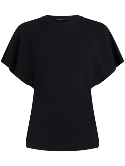 Karl Lagerfeld Crew-neck Top In Black