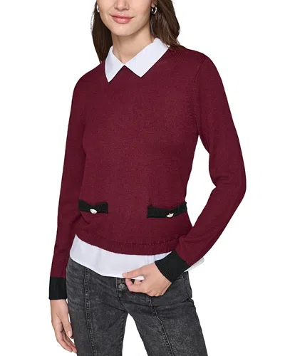 Karl Lagerfeld Crewneck Sweater In Barolo Wine