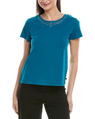 Karl Lagerfeld Crewneck Top In Blue