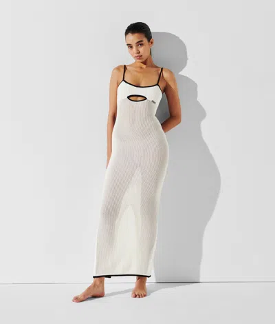Karl Lagerfeld Crochet Beach Dress In White