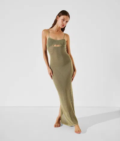 Karl Lagerfeld Crochet Beach Dress In Green