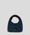 Karl Lagerfeld Crochet Beaded Top Handle Bag