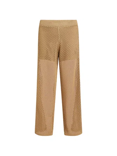 Karl Lagerfeld Crochet-detail Trousers In Brown