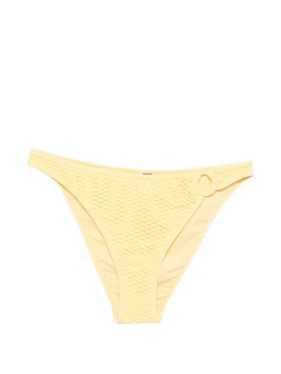 Karl Lagerfeld Crochet Ring-detail Bikini Bottoms In Yellow