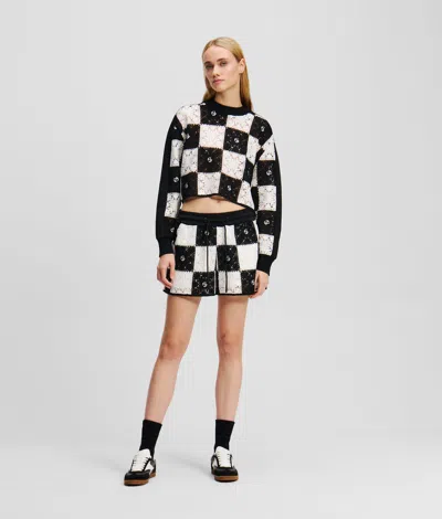 Karl Lagerfeld Crochet Shorts In Black