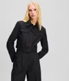 Shop Karl Lagerfeld Cropped Blouson Jacket