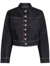 Karl Lagerfeld Cropped Denim Jacket In Black