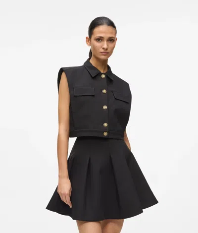 Karl Lagerfeld Cropped Gilet In Black