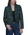 Karl Lagerfeld Cropped Motif Blazer In Multi