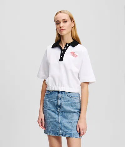 Karl Lagerfeld Cropped Polo Shirt