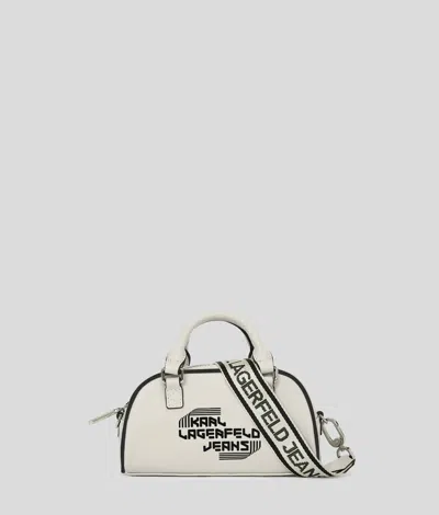 Karl Lagerfeld Crossbody Bowling Bag In White