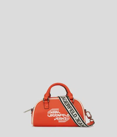 Karl Lagerfeld Crossbody Bowling Bag In Orange