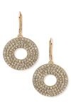 Karl Lagerfeld Crystal Circle Drop Earrings In Gold