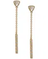 Karl Lagerfeld Crystal Double Drop Earrings In White
