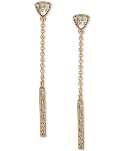 Karl Lagerfeld Crystal Double Drop Earrings In White