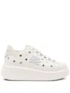 Karl Lagerfeld Crystal-embellished Platform Sneakers In White
