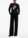 Karl Lagerfeld Crystal-embellished Sweatshirt In Black