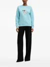 Karl Lagerfeld Crystal-embellished Sweatshirt In Blue