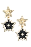 Karl Lagerfeld Crystal Enamel Star Drop Earrings