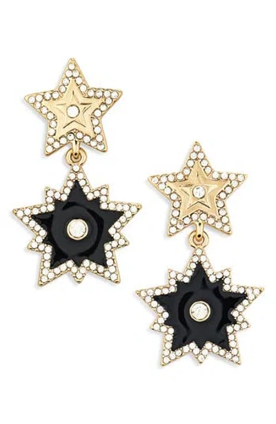 Karl Lagerfeld Crystal Enamel Star Drop Earrings