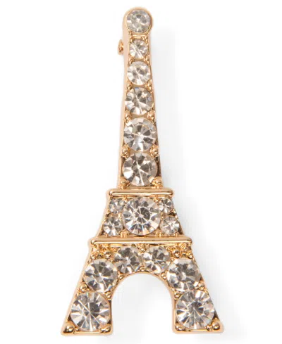 Karl Lagerfeld Crystal Gold-tone Eiffel Tower Pin