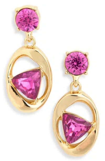 Karl Lagerfeld Crystal Oval Drop Earrings