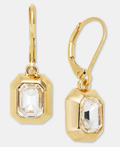 Karl Lagerfeld Crystal Stone Drop Earrings In Gold