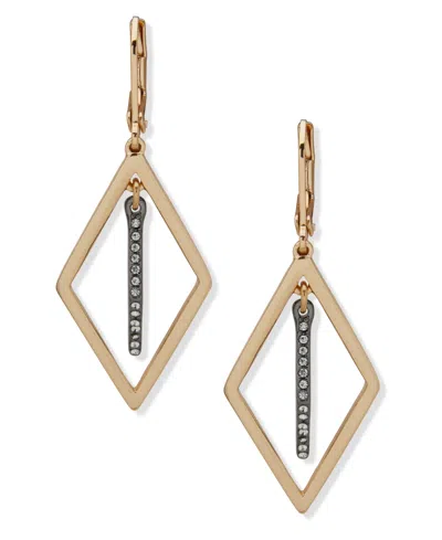 Karl Lagerfeld Crystal Stone Pave Orbital Earrings In Gold