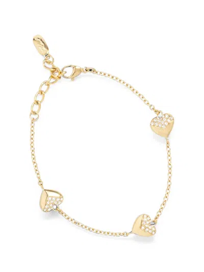 Karl Lagerfeld Crystal-embellished Heart Bracelet In Gold