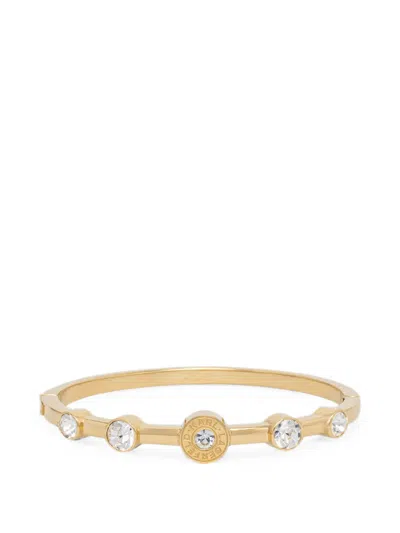 Karl Lagerfeld Crystal-embellished Logo-engraved Bracelet In Gold