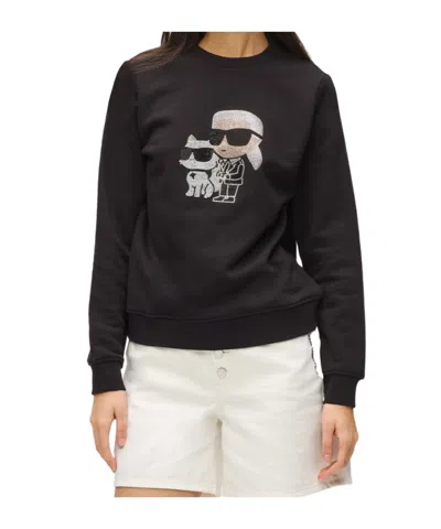 Karl Lagerfeld Crystal-embellished Sweatshirt In Multi