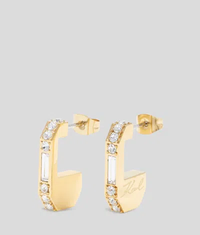 Karl Lagerfeld Crystals Earrings In Gold