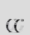Karl Lagerfeld Crystals Hoop Earrings In Multi