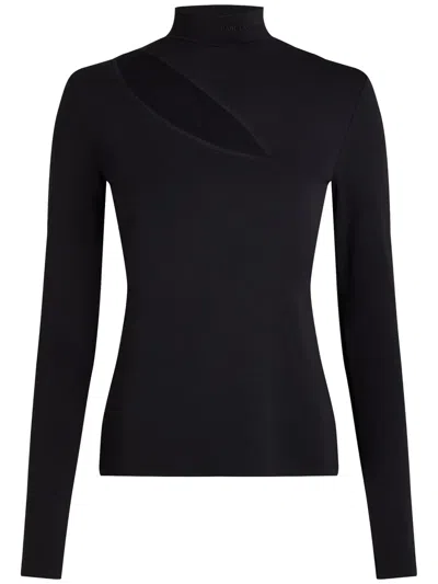 Karl Lagerfeld Elektrika Cut-out Top In Black