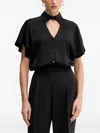 Karl Lagerfeld Cut-out Short-sleeve Shirt In Black