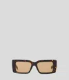 Karl Lagerfeld Cut-out Signature Sunglasses In Brown