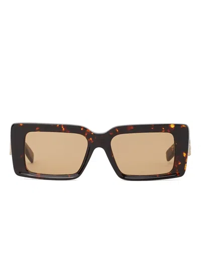 Karl Lagerfeld Cut-out Signature Sunglasses In Brown