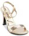 Karl Lagerfeld Cybil Womens Adjustable Manmade Ankle Strap In Champagne