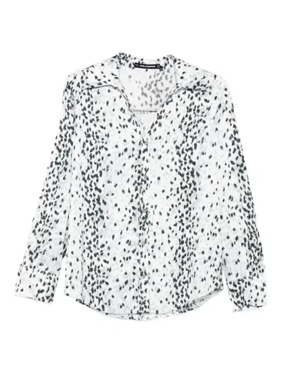Karl Lagerfeld Dalmatian-print Button-up Shirt In White