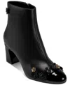 Karl Lagerfeld Dalyn Fleur Booties In Black