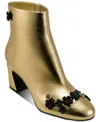 Karl Lagerfeld Dalyn Fleur Booties In Gold