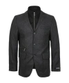 Karl Lagerfeld Dark Gray Single-breasted Suit Coat In Black