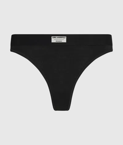 Karl Lagerfeld Days Of The Week Thongs – 7 Pack In Black
