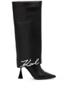 Karl Lagerfeld 90mm Debut Fold-down Boots In Black