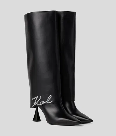Karl Lagerfeld Debut Fold Down Knee-high Boots