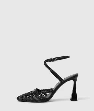 Karl Lagerfeld Debutante Leather Heeled Sandals In Multi