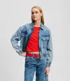 Karl Lagerfeld Denim Bomber Jacket In Blue
